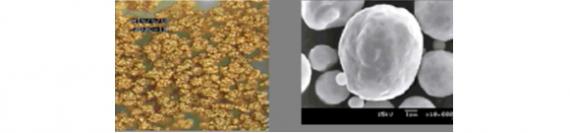 Powder plating, carrying out the Au plating
