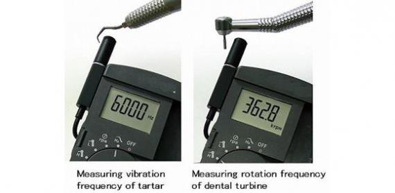 Dental handpiece rotation counter/ vibration meter